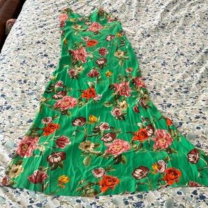 Alice + Olivia Loma Maxi Slipdress Hamptons Floral Green Maxi Dress size 8 NWT